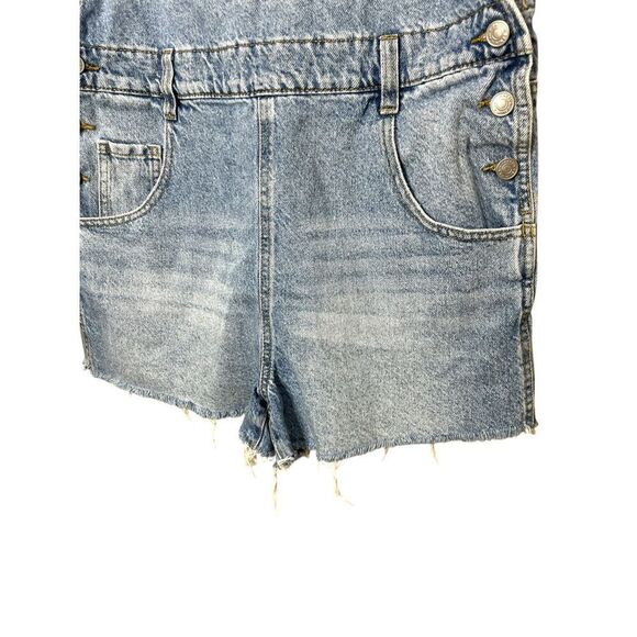 Pacsun Denim Shorts Overalls Size Large - Picture 4 of 11
